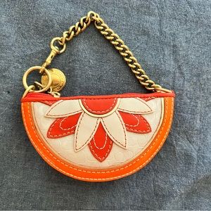 Orange Flower Leather Early 2000’s Coin Purse